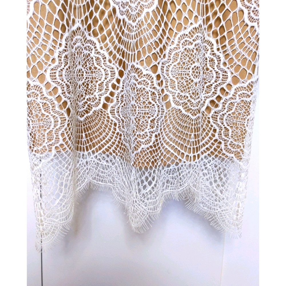 For Love and Lemons Grace white nude S lace dress - Picture 7 of 9